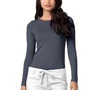 Adar Underscrubs for Women - Long Sleeve Underscrub Comfort Tee - 2900 - Pewter - 3X