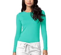 Adar Underscrubs for Women - Long Sleeve Underscrub Comfort Tee - 2900 - Sea Glass - XXS