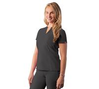 Adar Uniforms,A6002PWRS Addition Scrubs for Women - Notched V-Neck Scrub Top - A6002 - Pewter - S