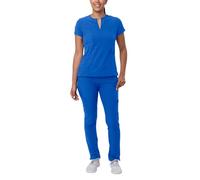 Adar Uniforms Addition Go-Higher Scrub Set for Women - Notched V-Neck Scrub Top & Skinny Cargo Scrub Pants - A9600 - Royal Blue - M A9600rylm