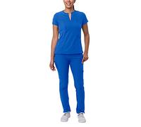 Adar Uniforms Addition Go-Higher Scrub Set for Women - Notched V-Neck Scrub Top & Skinny Cargo Scrub Pants - A9600 - Royal Blue - M A9600rylm