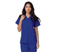 Adar Uniforms Universal Medical Scrubs for Women - Snap Front Scrub Top - 604 - Royal Blue - M