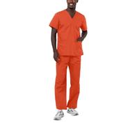 Adar Uniforms Universal Unisex Medical Uniform - Unisex Drawstring Scrub Set - 701 - Mandarin Orange - XXS V701MNDXXS