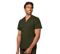 Adar Uniforms Universal Unisex Scrubs - V-Neck Tunic Scrub Top - 601 - Olive - 2X