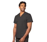 Adar Uniforms Universal Unisex Scrubs - V-Neck Tunic Scrub Top - 601 - Pewter - XL