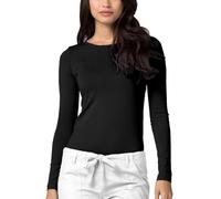 Adar Underscrubs for Women - Long Sleeve Underscrub Comfort Tee - 2900 - Black - M
