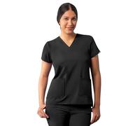 Adar Uniforms Women's A6008blk Medical Scrubs Shirt, Black, M UK