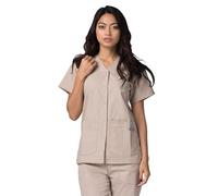 Adar Universal Medical Scrubs for Women - Snap Front Scrub Top - 604 - Khaki - S 604KKIS
