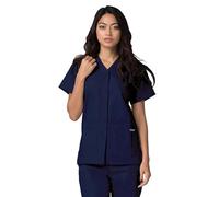 Adar Universal Medical Scrubs For Women - Snap Front Scrub Top - 604 - Navy - 4X