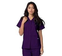 Adar Universal Medical Scrubs for Women - Snap Front Scrub Top - 604 - Purple - S, 604PRPS