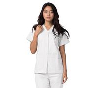 Adar Universal Medical Scrubs For Women - Snap Front Scrub Top - 604 - White - 3X