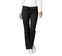 Adar Universal Scrubs for Women - Drawstring Straight Leg Scrub Pants - 510 - Black - L