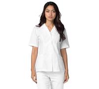 Adar Universal Scrubs for Women - Lapel Collar Buttoned Scrub Top - 2629 - White - M