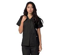 Adar Universal Scrubs for Women - Snap Front Scrub Top - 604 - Black - M