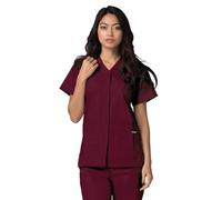Adar Universal Scrubs for Women - Snap Front Scrub Top - 604 - Burgundy - S