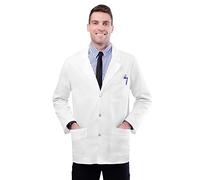 Adar Universal Stretch Lab Coat for Men - 31" Snap Front Lab Coat - 3302 - White - L