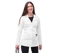 Adar Universal Stretch Lab Coat for Women - 28" Tab-Waist Lab Coat - 3300 - White - L