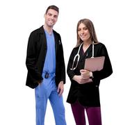 Adar Universal Unisex Lab Coats - Classic 31" Consultation Lab Coat - 805 - Black - XL