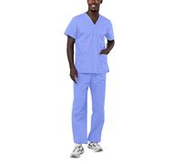 Adar Universal Unisex Medical Uniform - Unisex Drawstring Scrub Set - 701 - Ceil Blue - M
