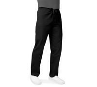 Adar Universal Unisex Scrubs - Drawstring Tapered Leg Scrub Pants - 504 - Black - S
