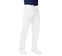 Adar Universal Unisex Scrubs - Drawstring Tapered Leg Scrub Pants - 504 - White - XS