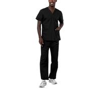 Adar Universal Unisex Scrubs - Unisex Drawstring Scrub Set - 701 - Black - 4X