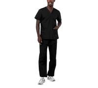 Adar Universal Unisex Scrubs - Unisex Drawstring Scrub Set - 701 - Black - 5X