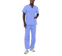 Adar Universal Unisex Scrubs - Unisex Drawstring Scrub Set - 701 - Ceil Blue - S