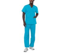 Adar Universal Unisex Scrubs - Unisex Drawstring Scrub Set - 701 - Turquoise - M