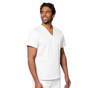 Adar Universal Unisex Scrubs - V-Neck Scrub Top - 2600 - White - M