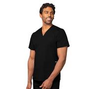 Adar Universal Unisex Scrubs - V-Neck Tunic Scrub Top - 601 - Black - S