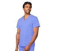 Adar Universal Unisex Scrubs - V-Neck Tunic Scrub Top - 601 - Ceil Blue - S, 601CBLS