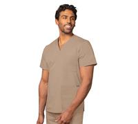Adar Universal Unisex Scrubs - V-Neck Tunic Scrub Top - 601 - Khaki - M