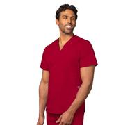 Adar Universal Unisex Scrubs - V-Neck Tunic Scrub Top - 601 - Red - XL