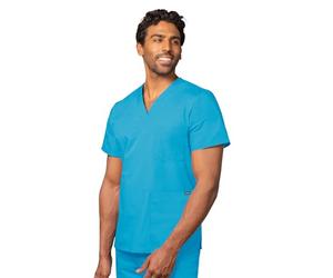 Adar Universal Unisex Scrubs - V-Neck Tunic Scrub Top - 601 - Turquoise - S, 601TRQS