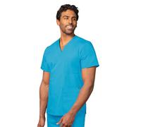 Adar Universal Unisex Scrubs - V-Neck Tunic Scrub Top - 601 - Turquoise - XL