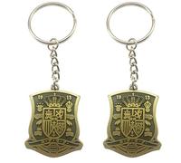 ADARPA 2 Spanish Selection Metal Keychains, Spanish Fan Edition Keyring, Gold Keyring with Spanish Emblem, Metal Keyring Spain, Metallic, Gold Colour, gold, S
