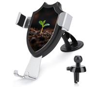 ADASGHBY Car Phone Holder Mount 3-in-1 Cell Phone Holder A Seedling Sprouts Cell Phone Stand for Vent for iPhone Android and All Smartphones