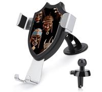 ADASGHBY Car Phone Holder Mount 3-in-1 Cell Phone Holder African Ritual Ethnic Tribal Cell Phone Stand for Vent for iPhone Android and All Smartphones