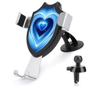 ADASGHBY Car Phone Holder Mount 3-in-1 Cell Phone Holder Blue Heart Cell Phone Stand for Vent for iPhone Android and All Smartphones