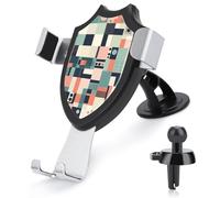 ADASGHBY Car Phone Holder Mount 3-in-1 Cell Phone Holder Colorful Square Shapes Cell Phone Stand for Vent for iPhone Android and All Smartphones