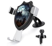 ADASGHBY Car Phone Holder Mount 3-in-1 Cell Phone Holder Gothic Happy Halloween Cell Phone Stand for Vent for iPhone Android and All Smartphones