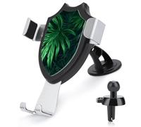 ADASGHBY Car Phone Holder Mount 3-in-1 Cell Phone Holder Green Tropical Jungle Plant Cell Phone Stand for Vent for iPhone Android and All Smartphones