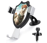 ADASGHBY Car Phone Holder Mount 3-in-1 Cell Phone Holder Mexican Llama Green Cell Phone Stand for Vent for iPhone Android and All Smartphones