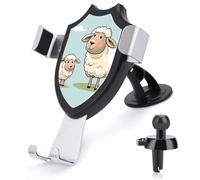 ADASGHBY Car Phone Holder Mount 3-in-1 Cell Phone Holder Sheep and Lamb Cartoon Cell Phone Stand for Vent for iPhone Android and All Smartphones