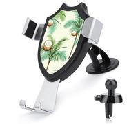 ADASGHBY Car Phone Holder Mount 3-in-1 Cell Phone Holder Summer Coconut Tree Cell Phone Stand for Vent for iPhone Android and All Smartphones