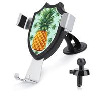 ADASGHBY Car Phone Holder Mount 3-in-1 Cell Phone Holder Tropical Fruit Pineapple Cell Phone Stand for Vent for iPhone Android and All Smartphones