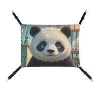 ADASGHBY Pet Hammock Reversible Cat Hanging Hammock Soft Anime Panda Face Sleeping Hammock for Puppy Dog Piggy Rabbit Hamster