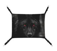 ADASGHBY Pet Hammock Reversible Cat Hanging Hammock Soft Black Red Eyed Wolf Sleeping Hammock for Puppy Dog Piggy Rabbit Hamster