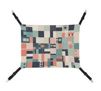 ADASGHBY Pet Hammock Reversible Cat Hanging Hammock Soft Colorful Square Shapes Sleeping Hammock for Puppy Dog Piggy Rabbit Hamster